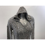 Maurices Women's V Neck Sweater Hoodie Size Small Gray Long Sleeve Cotton Blend