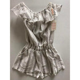 PARADISE WOMENS Tube Romper Small White Gray Striped NEW