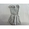 PARADISE WOMENS Tube Romper Small White Gray Striped NEW