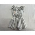PARADISE WOMENS Tube Romper Small White Gray Striped NEW