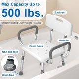 HOMLAND 400lb capacity Shower Chair with Arms/Backrest NEW