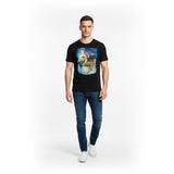 Spencers Sloth Riding Unicorn Graphic T Shirt Size Small Black Short Sleeve Cotton Blend Tee