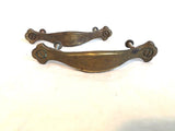Vintage Brass Metal Drawer Pulls 3" On Center screws 4.5" long
