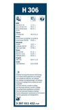 Bosch H306 / 3397011432 Rear Original Equipment Replacement Wiper Blade - 12" (Pack of 1)