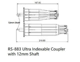 ZMC Window Coverings RS-833 Ultra Indexable Coupler with 12mm Shaft